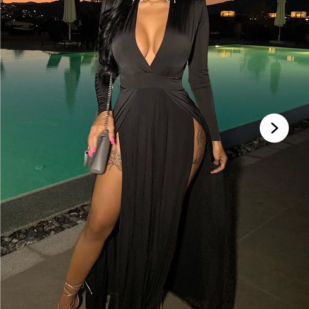 Fashion Nova Black Long Sleeve Dress